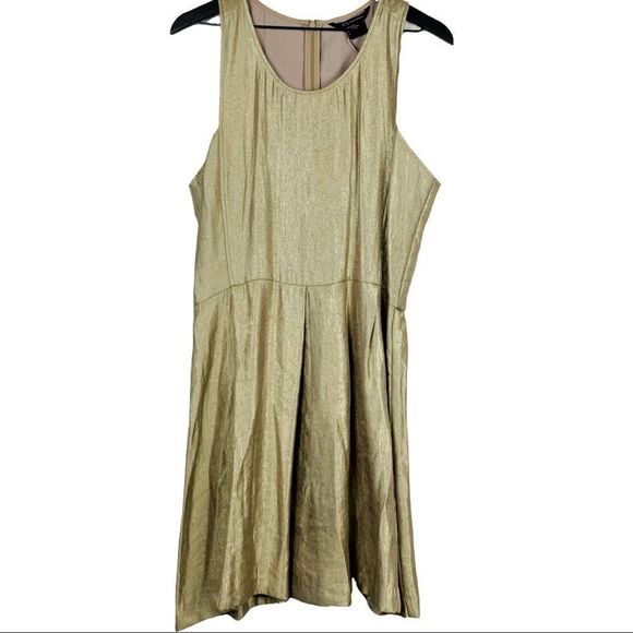 Armani Exchange Gold Metallic Short Dress NWT 12 - Picture 3 of 16